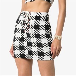 Solid & Striped Delilah lace houndstooth miniskirt M